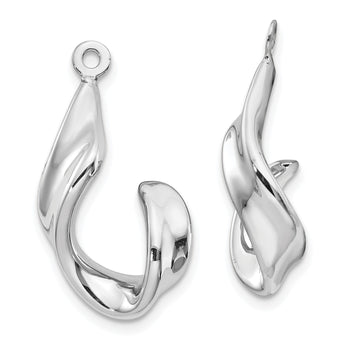 14k White Gold Twisted J Earring Jackets - Birthstone Company