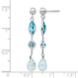 14K WG Blue Topaz Post Earrings - Birthstone Company