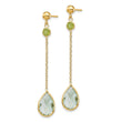 14K Peridot and Green Quartz Post Earrings - Birthstone Company
