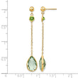 14K Peridot and Green Quartz Post Earrings - Birthstone Company