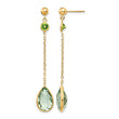 14K Peridot and Green Quartz Post Earrings - Birthstone Company