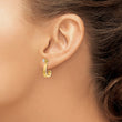 14k J Hoop with CZ Stud Earring Jackets - Birthstone Company