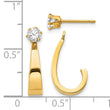 14k J Hoop with CZ Stud Earring Jackets - Birthstone Company