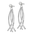 14k White Gold Curved Dangles with CZ Stud Earring Jackets - Birthstone Company