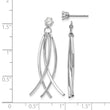 14k White Gold Curved Dangles with CZ Stud Earring Jackets - Birthstone Company
