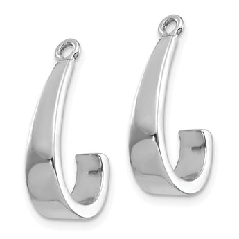 14k White Gold J Hoop Earrings Jackets - Birthstone Company