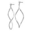 14k White Gold Twisted Post Dangle Earrings