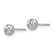 14K White Gold Small Fancy Ball Post Earrings - Birthstone Company