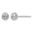 14K White Gold Small Fancy Ball Post Earrings - Birthstone Company