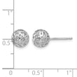 14K White Gold Medium Fancy Ball Post Earrings - Birthstone Company