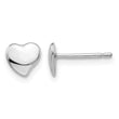 14k White Polished Heart Post Earrings - Birthstone Company