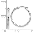 14k White Gold Polished Twisted Hoops