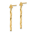 14k Polished Twisted Bar Dangle Earrings