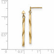 14k Polished Twisted Bar Dangle Earrings