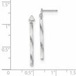 14k White Gold Polished Twisted Dangle Tube Earrings