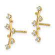 14k Polished Bar CZ Post Earrings - Birthstone Company