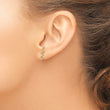 14k Polished Bar CZ Post Earrings - Birthstone Company
