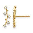 14k Polished Bar CZ Post Earrings - Birthstone Company