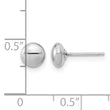 14k White Gold Polished Button Post Earrings - Birthstone Company