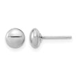 14k White Gold Polished Button Post Earrings - Birthstone Company