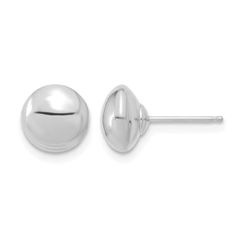 14k White Gold Polished Button Post Earrings - Birthstone Company