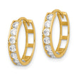 14K CZ Hinged Hoop Earrings - Birthstone Company