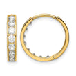 14K CZ Hinged Hoop Earrings - Birthstone Company