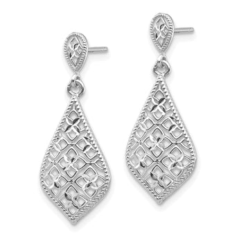 14K White Gold Dangle Earrings