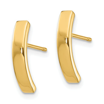 14k Curved Bar Post Earrings