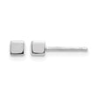 14K White Gold Square Stud Earrings - Birthstone Company