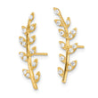 14K CZ Fern Ear Climber Earrings - Birthstone Company