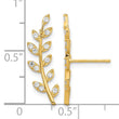 14K CZ Fern Ear Climber Earrings - Birthstone Company