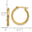 14k Polished and Satin Diamond-cut Hoop Earrings