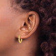 14k Polished and Diamond-cut Hoop Earrings