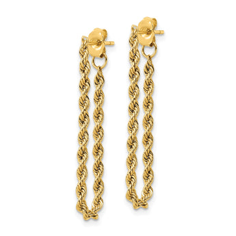 14k Polished Rope Dangle Earrings - Birthstone Company