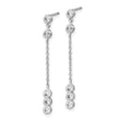 14K White Gold CZ  Chain Link Dangle Earrings