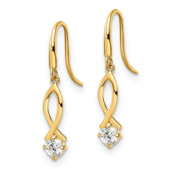 14k CZ Dangle Earrings - Birthstone Company