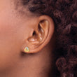 14K Polished White Rhodium Knot Post Earrings
