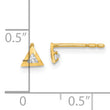 14K Polished Triangle with CZ Post Earrings