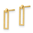 14K Polished Open Rectangle Dangle Post Earrings - Birthstone Company