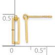 14K Polished Open Rectangle Dangle Post Earrings