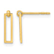 14K Polished Open Rectangle Dangle Post Earrings - Birthstone Company