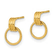 14K Polished Dangle Circle Post Earrings - Birthstone Company