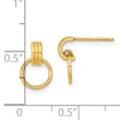 14K Polished Dangle Circle Post Earrings