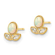 14k CZ & Created Opal Post Earrings - Birthstone Company