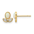 14k CZ & Created Opal Post Earrings - Birthstone Company