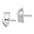 14k White Gold Polished & Satin Fancy Post Earrings - Birthstone Company