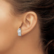 14k White Gold Polished & Satin Fancy Post Earrings - Birthstone Company