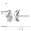 14k White Gold Polished & Satin Fancy Post Earrings - Birthstone Company