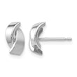 14k White Gold Polished & Satin Fancy Post Earrings - Birthstone Company